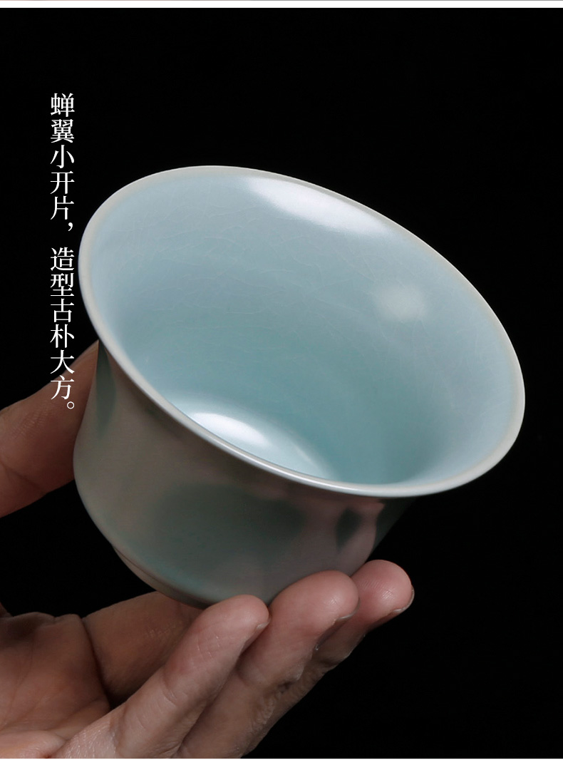 Your up only three tureen kung fu tea set manually open the slice tea cup large ceramic cup single crack glaze teacup