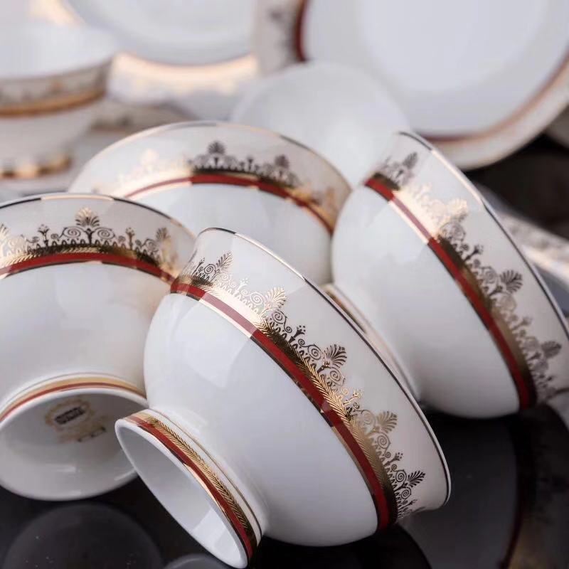 Larry f dishes suit household European contracted combination of eating Chinese jingdezhen ceramic tableware suit dishes