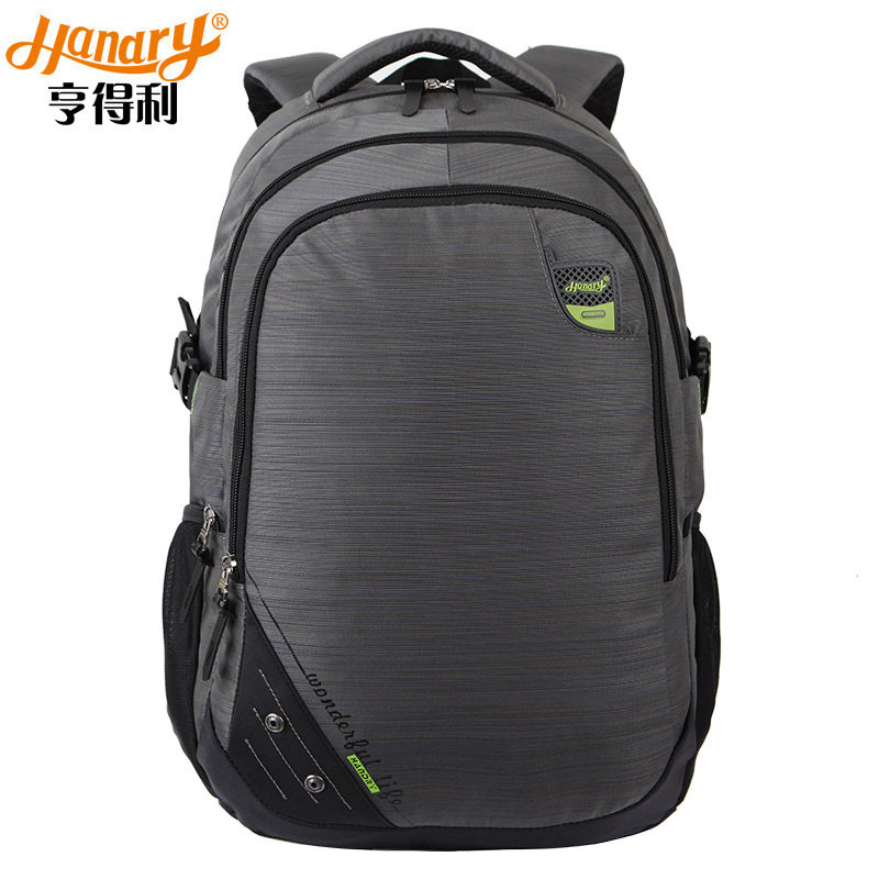Hendry large capacity double shoulder bag female school bag male style trend streak travel leisure sports backpack