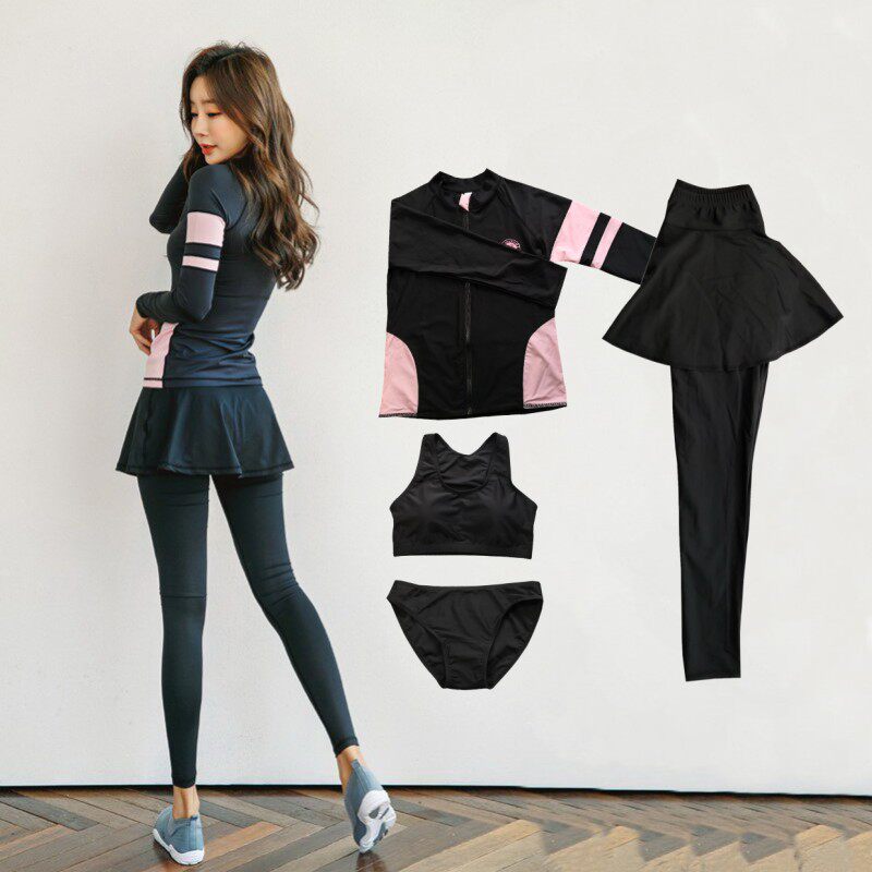 Long sleeve swimsuit split skirt type couples outfit girls boys pants sunscreen quick drying children's jellyfish suit family swimsuit