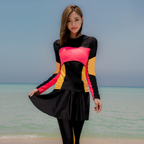 Long Sleeve Swimsuit Woman Split Flat Angle Four Pieces Long Pants Display Slim Sun Speed Dry Spa Swimsuit Surfing Diving Mother Coat