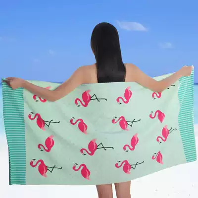 Swimming bath towel absorbent imposes large towel for men and women Adult beach sunscreen shawl warm floor mat dressing dress