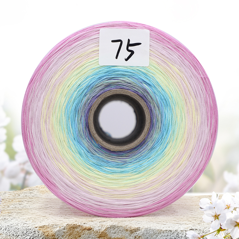 8-Strand Mercerized Cotton Gradient Color Cake Yarn for Handmade Knitting and Crocheting Shawls and Blankets, Soft Yarn with Gradient Dyeing 8-Strand Mercerized Cotton Gradient Color Cake Yarn for Handmade Knitting and Crocheting Shawls and Blankets, Soft Yarn with Gradient Dyeing