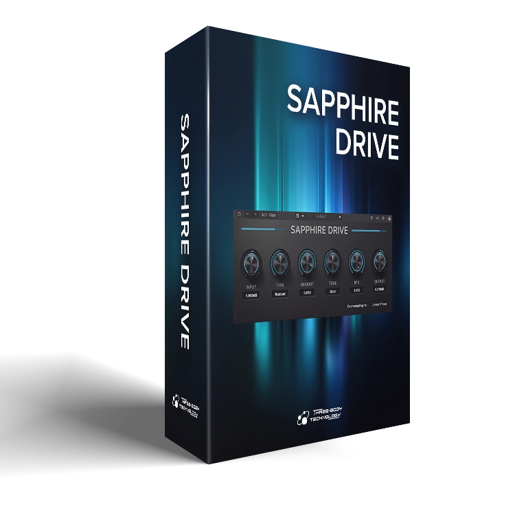 Sapphire Drive Sapphire Saturation Distortion Coloring Effects Plug-In Three-Body Sound Technology Sapphire Drive Sapphire Saturation Distortion Coloring Effects Plug-In Three-Body Sound Technology