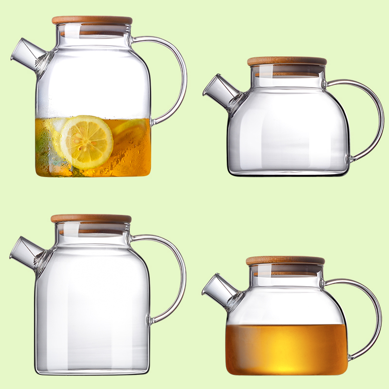 High-temperature-resistant heating flower tea cooking teapot thickened home large capacity glass boiling kettle overdraft fire-raising single pot