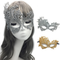 Prom lace mask half face Adult Halloween props Gold Phoenix