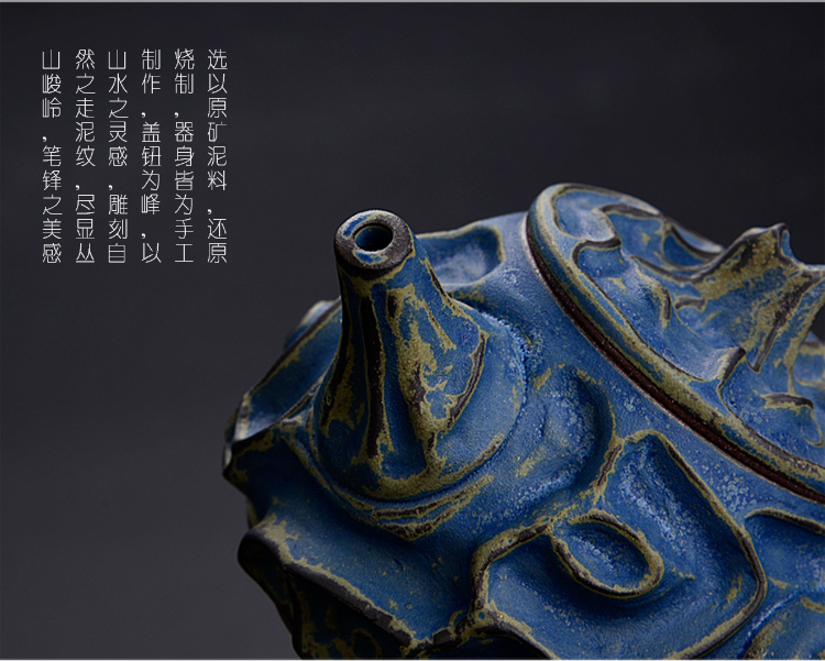 Ancient sheng ceramic up new iron pot Chen Weichun convex stage name the home side the pot a pot of two glass ball hole, single pot of red glaze