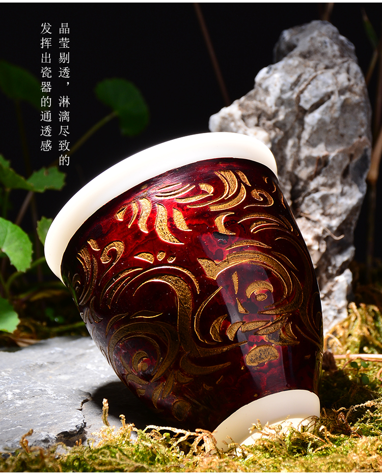 The ancient Chinese lacquer manual lacquer dehua white porcelain up new xiangyun natual creative kung fu master cup single CPU orphan works