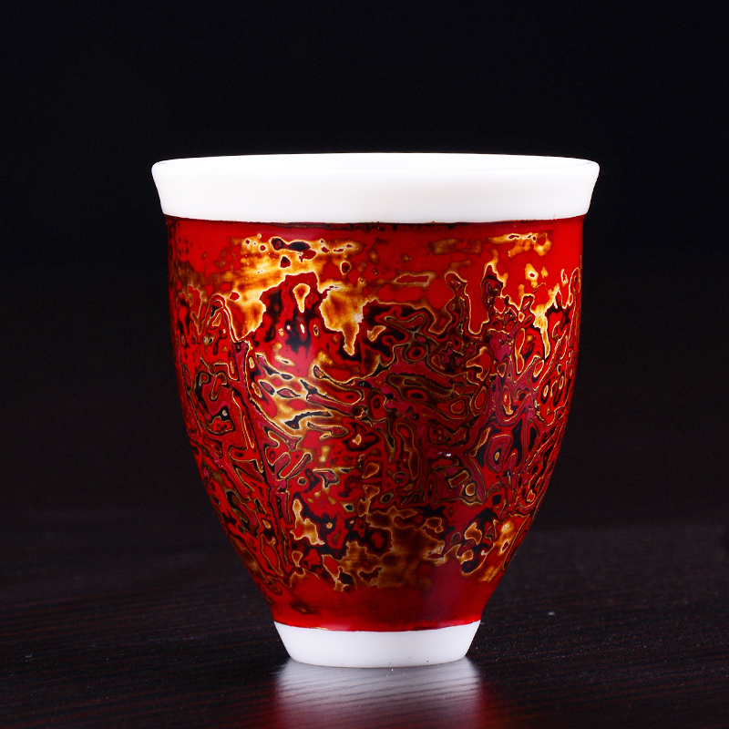 The ancient Chinese lacquer manual lacquer dehua white porcelain up new xiangyun natual creative kung fu master cup single CPU orphan works