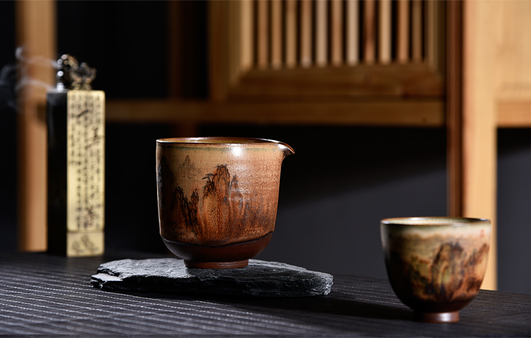 Ancient sheng up new hand made of pure wood natural dust ceramic tea set fair keller cup keller cup points