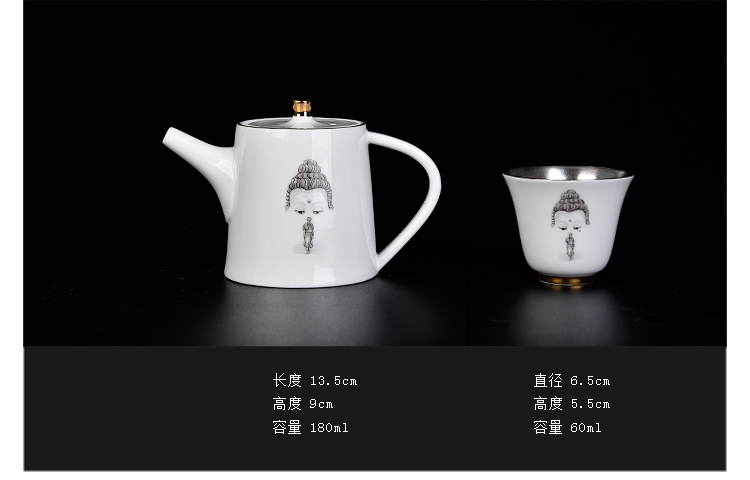 Ancient sheng up 2 new Japanese hand - made asked Buddha porcelain cup to crack a pot of two cups of portable is suing travel kit