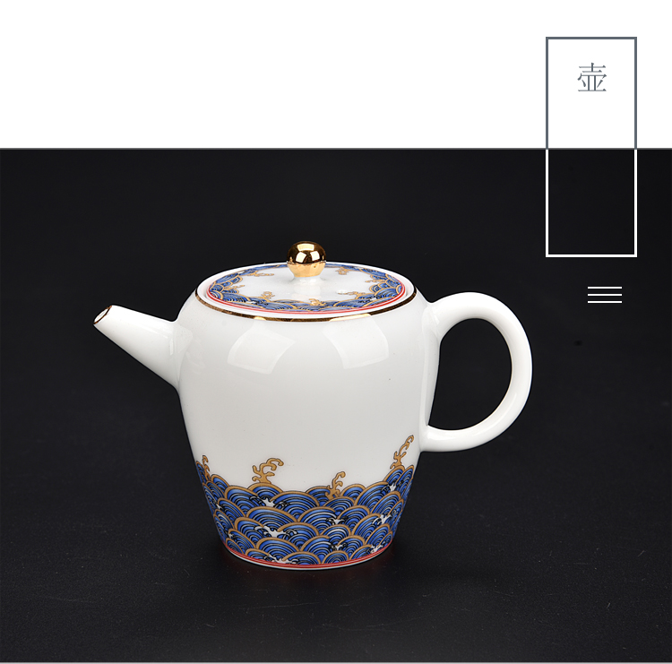 Ancient sheng up 999 sterling silver, kung fu tea set colored enamel porcelain of a complete set of 6 people tasted silver gilding the teapot teacup gifts