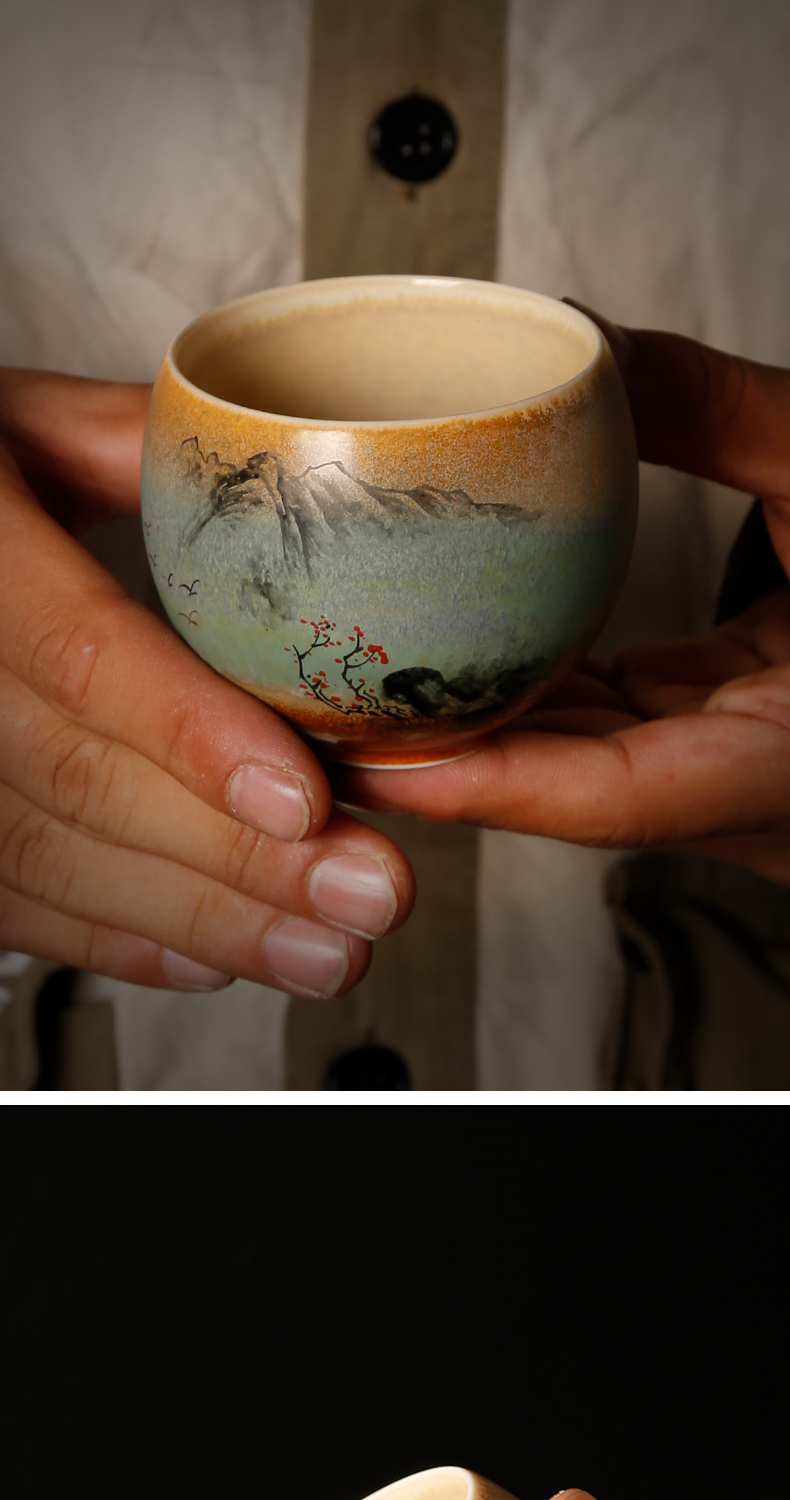 Ancient sheng up to burn hand - made the master sample tea cup fullness jingdezhen up all hand single CPU kung fu tea cups