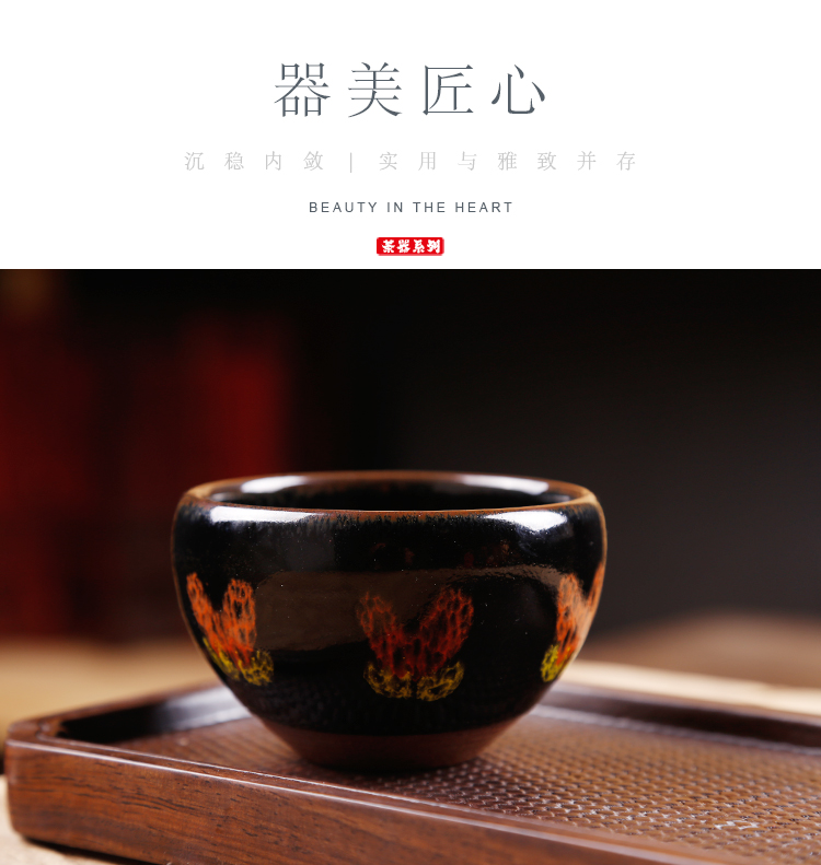 Ancient sheng up built the oil - lamp can build built single cup tea cups master hand made light of variable tea cup bowl ceramics by hand