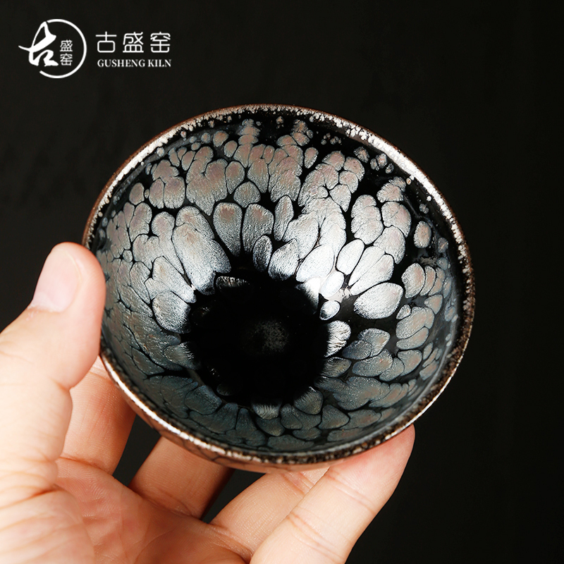 Fujian building light rail tire pure manual master cup single CPU jianyang ores oil droplets light ceramic tea set a single big cup