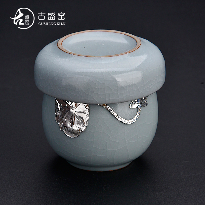Ancient fill your up up with silver ceramic crack cup travel office cup tea cup of kung fu tea cups portable whitebait cup