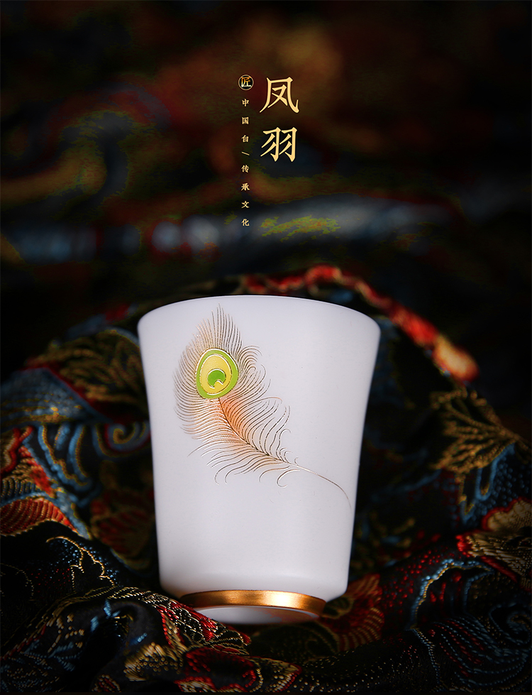 Ancient sheng up porcelain dehua suet jade white porcelain hand - made the master sample tea cup cup kung fu tea tea gifts