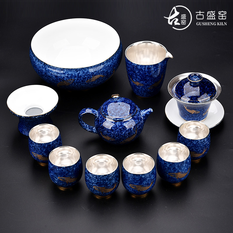 Ancient sheng up ceramic coppering. As silver tea sets, 999 sterling silver tea set kung fu tea cups of a complete set of the home office