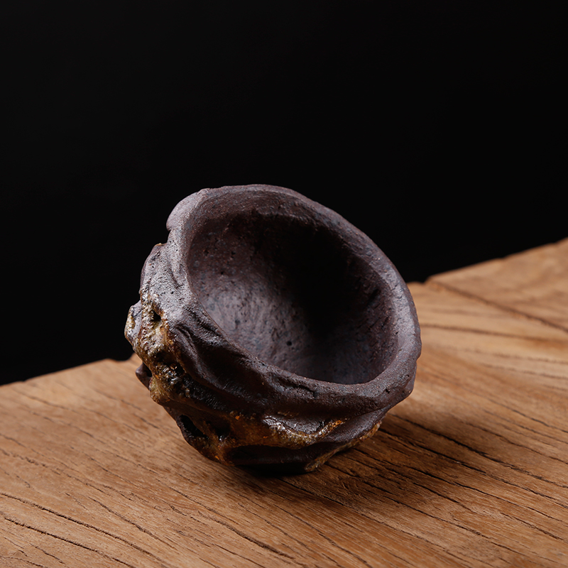 Ancient Taiwan sheng up manual mud rock ore old coarse pottery teacup firewood cup sample tea cup without glaze naked master CPU