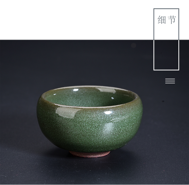 Ancient sheng bank up up built lamp cup firewood light green tea with open expressions using a piece of glaze beam light ceramic cup master cup single CPU