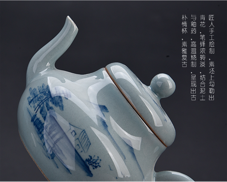 Ancient sheng hand - made porcelain up ceramics kung fu tea set manual tea single pot of pu - erh tea tea kettle with tea