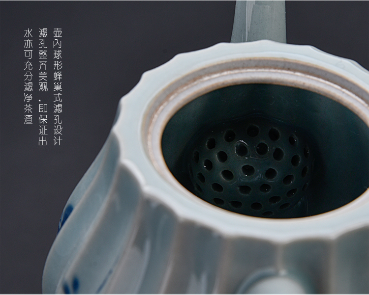 Ancient sheng hand - made porcelain up ceramics kung fu tea set manual tea single pot of pu - erh tea tea kettle with tea