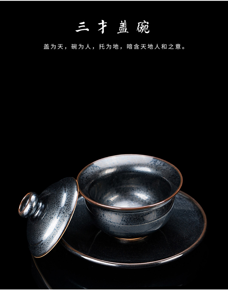 Ancient master sheng up Chen Weichun built light tea set of household ceramic teapot kung fu tea set lid to use by hand