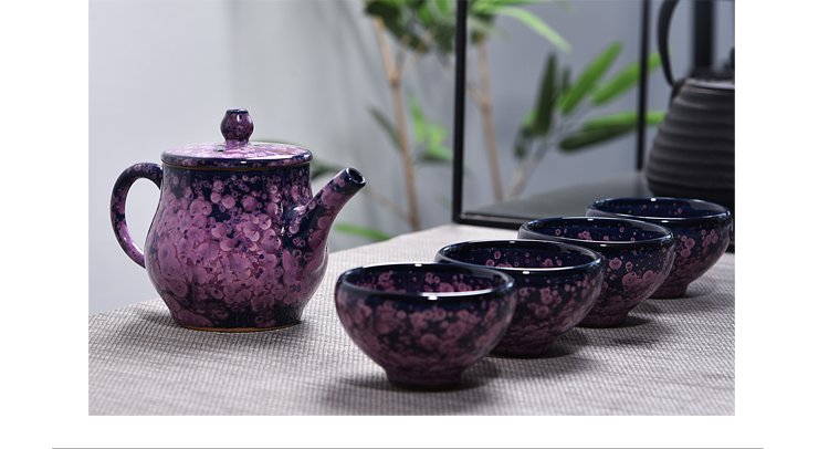 Ancient silver minnows dragon sheng up with a pot of four cups of ceramic irises temmoku droplets built lamp sample tea cup masters cup