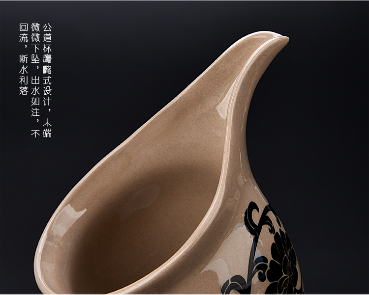 Ancient sheng up cizhou kilns tureen tea set single cup set of ceramic household kung fu volume grass grain male cup teapot