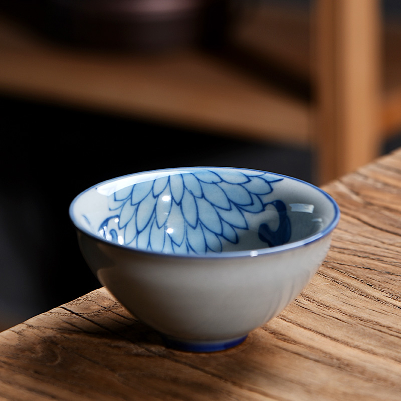 Ancient sheng up jingdezhen hand - made of blue and white porcelain cups tea archaize individual cup sample tea cup master cup single CPU