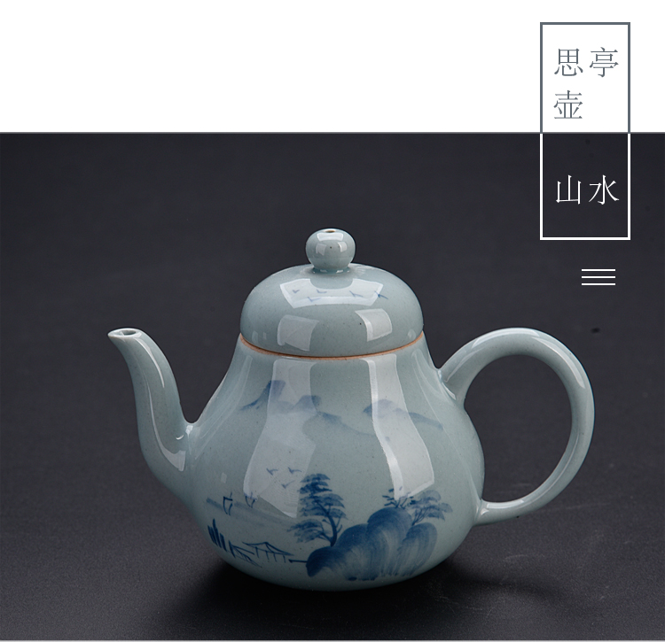 Ancient sheng hand - made porcelain up ceramics kung fu tea set manual tea single pot of pu - erh tea tea kettle with tea