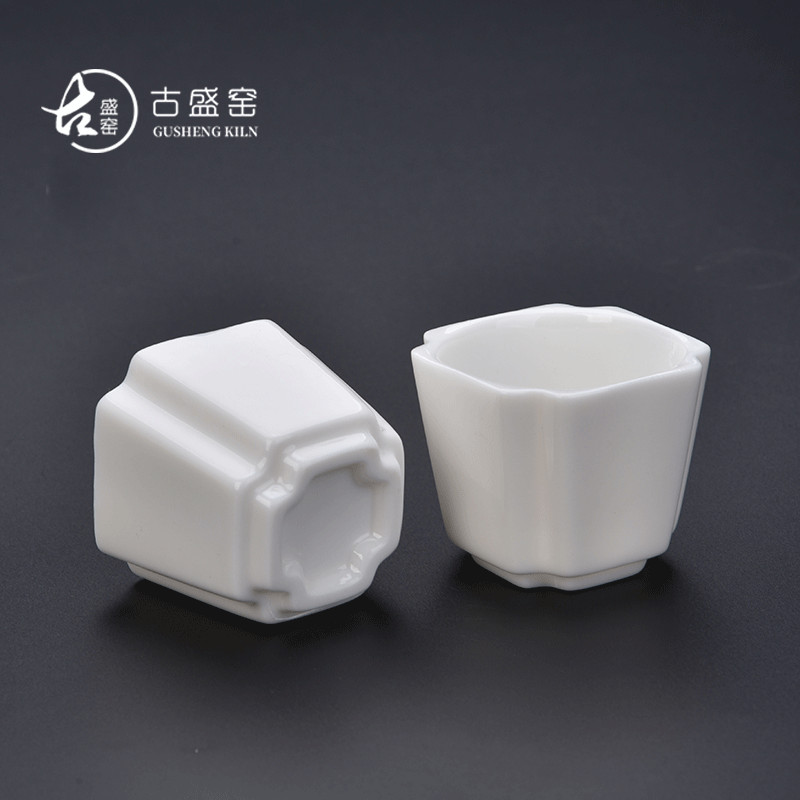 Ancient sheng up new white jade kaolin suet single cup cup more light ceramic cup sample tea cup kung fu master