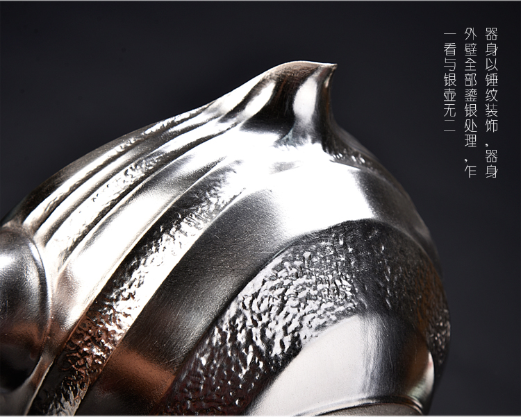 Silver phoenix ancient sheng up back after cooked tasted Silver gilding the teapot tea side boil pot of household ceramics TaoLu tea electricity