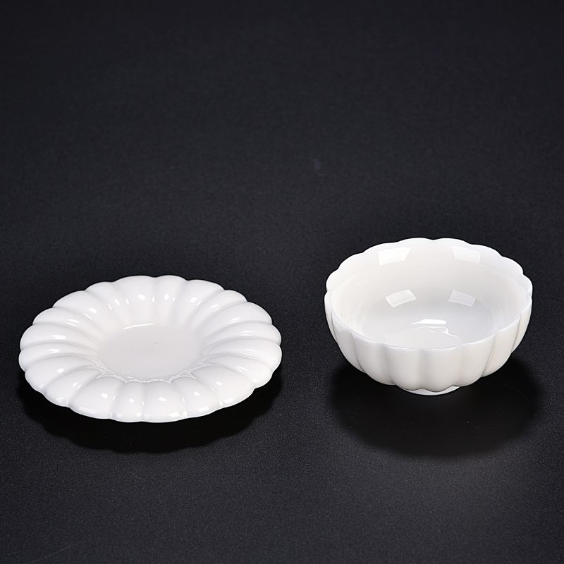 Ancient sheng up new name plum flower jade porcelain kung fu tea set dehua white porcelain bowl with individual main ceramic tea cups of tea cups