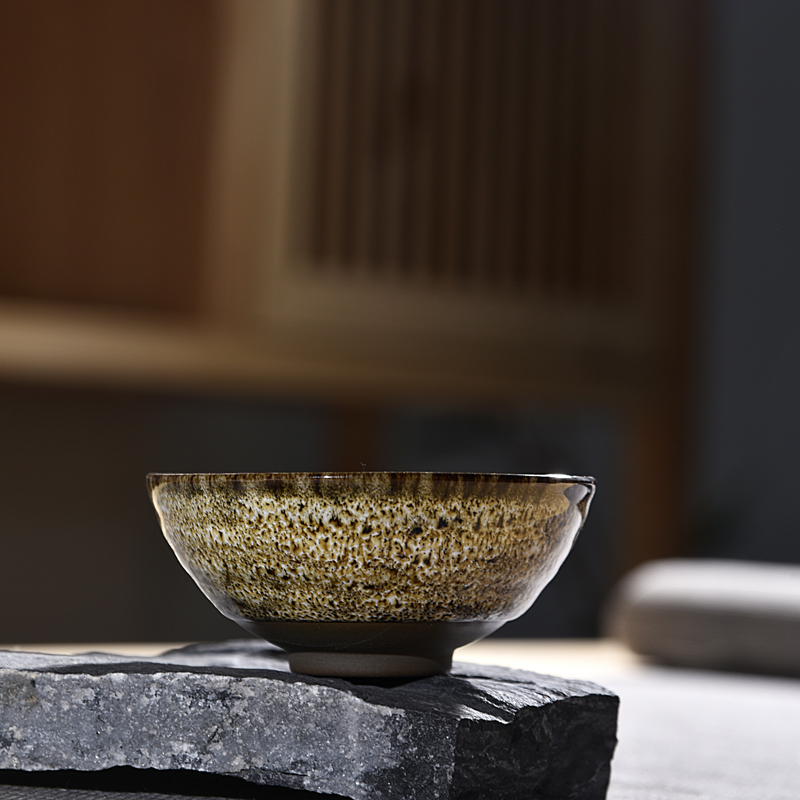 Ancient shing new up up built of large ceramic sample tea cup kung fu master cup single tea cup temmoku bowl