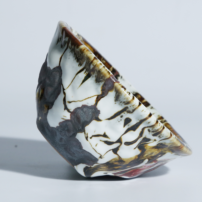 Ancient sheng up new straight Taiwan chi wild flow glaze craft ceramic pure silver whitebait tea sample tea cup, master cup