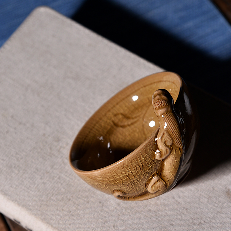 Ancient sheng up new gift box pearl celadon open tea master cup manual sample tea cup single cups of tea cups