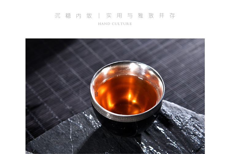 Ancient sheng ceramic up new egg cup silver cup tea coppering. As undressed ore, black jade bowl silver master cup of tea