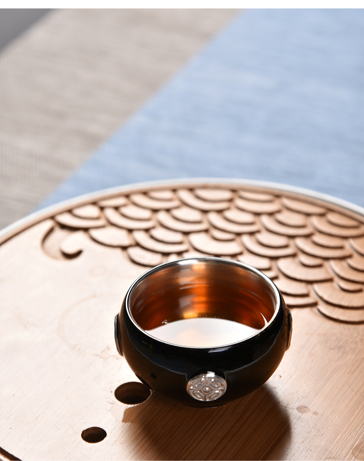 The ancient new gift boxes ore mo yu sheng up glaze ceramic tasted silver gilding agate glaze large sample tea cup personal single CPU