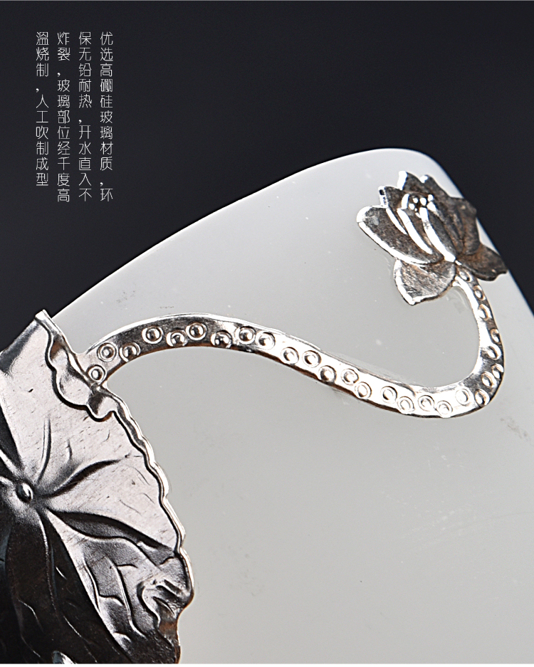 Ancient sheng up new gourd white porcelain Mosaic jade inlaid with silver coloured glaze ceramic whitebait cup sample tea cup master CPU