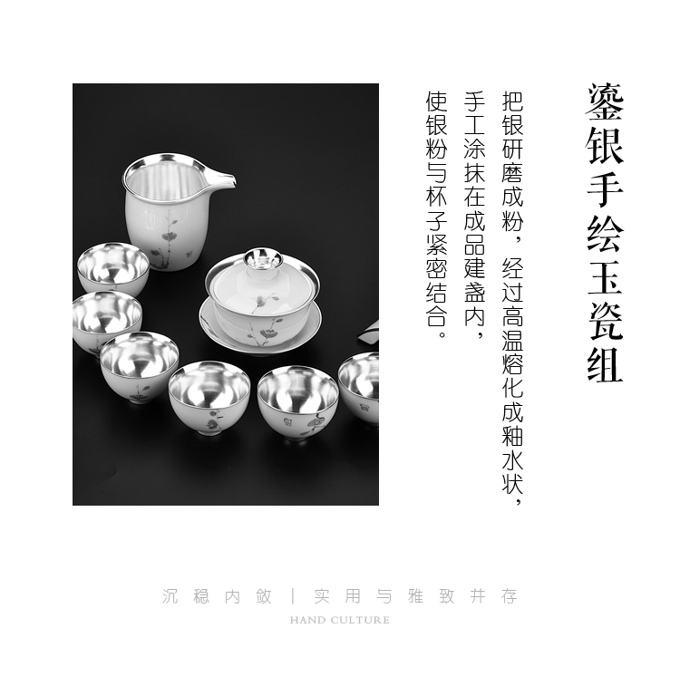 The ancient sheng jade blue and white safflower ceramic up new hand - made porcelain coppering. As silver suit household fair sample tea cup tea cup