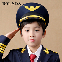  bolada childrens dress captain uniform aircraft cap aviation cap pilot cap Host performance embroidery accessories cap