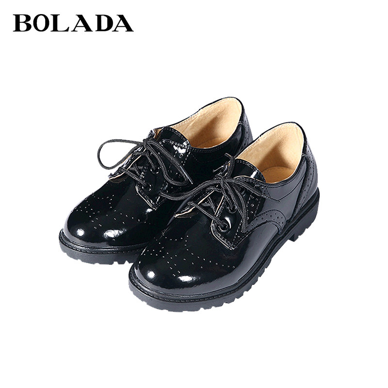Children's leather shoes new male and female lace shoes Inlenwind style suit gown flower fairysuit Fancy Dress Rehearsal for matching shoes
