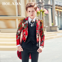  bolada childrens suit suit tuxedo dress British style boys suit flower girl piano catwalk performance suit