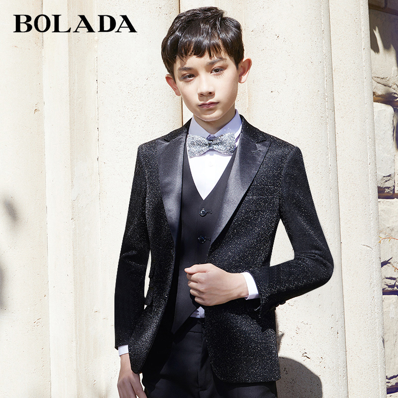 Boys' Suit Set, Children's Formal Wear, Winter Host Runway Show Piano Performance Outfit, Boys' Youth Performance Clothing Boys' Suit Set, Children's Formal Wear, Winter Host Runway Show Piano Performance Outfit, Boys' Youth Performance Clothing