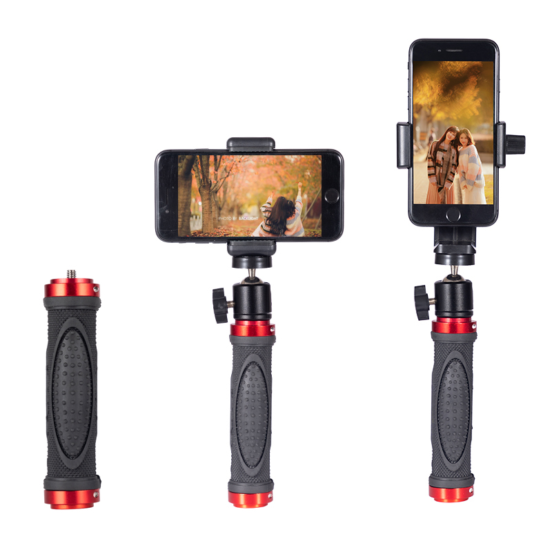 Mobile phone live bracket clip head accessories Double machine position Handheld handle stabilizer selfida photo portable Mini small