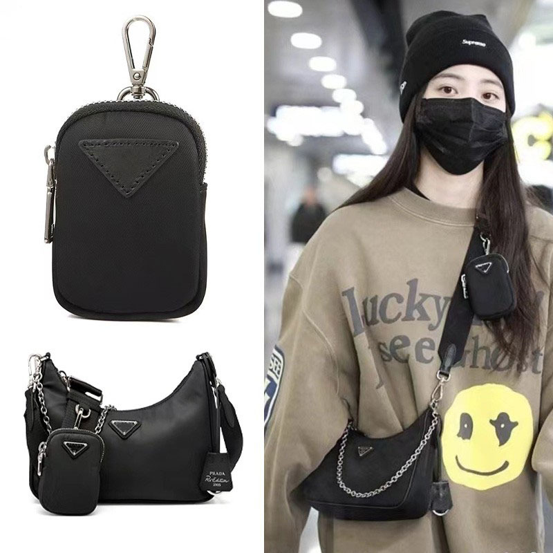 Suitable for Prada Bags, First-Layer Cowhide Women's Small Bags, Coin Purses, Pendants, Square Bags, Decorative Vintage Small Wallets Suitable for Prada Bags, First-Layer Cowhide Women's Small Bags, Coin Purses, Pendants, Square Bags, Decorative Vintage Small Wallets
