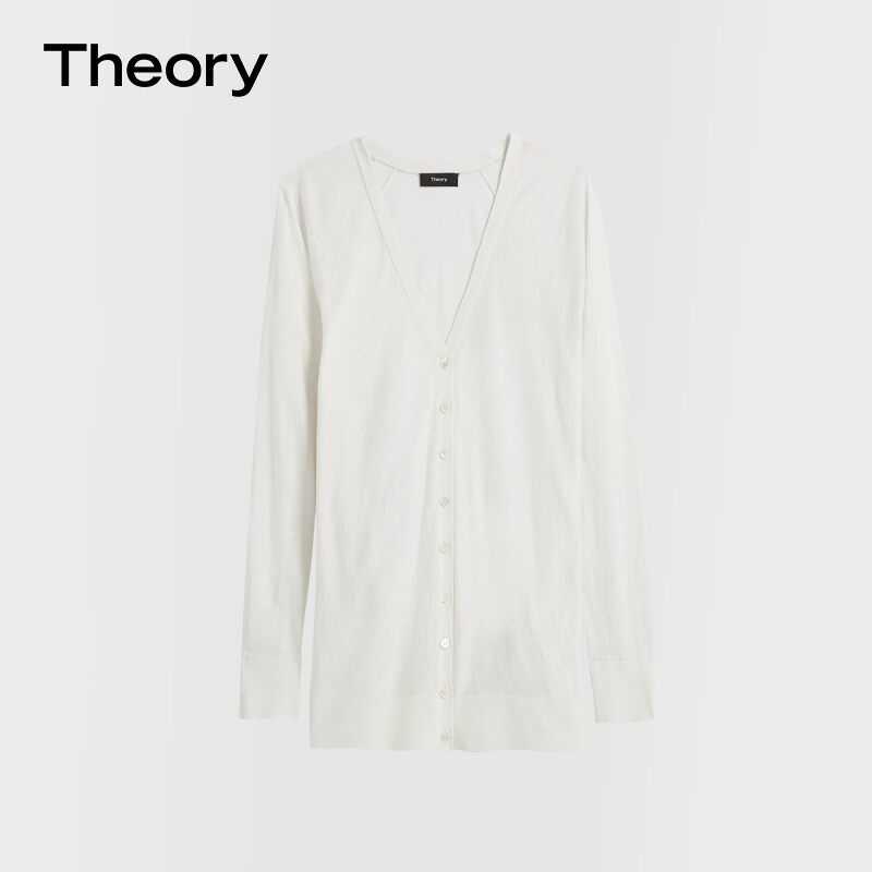 Theory 19年秋季款 纯色单排扣 V领 女式针织衫 开衫 J0413705 S码2.7折.03 海淘转运到手约￥563 国内￥1280