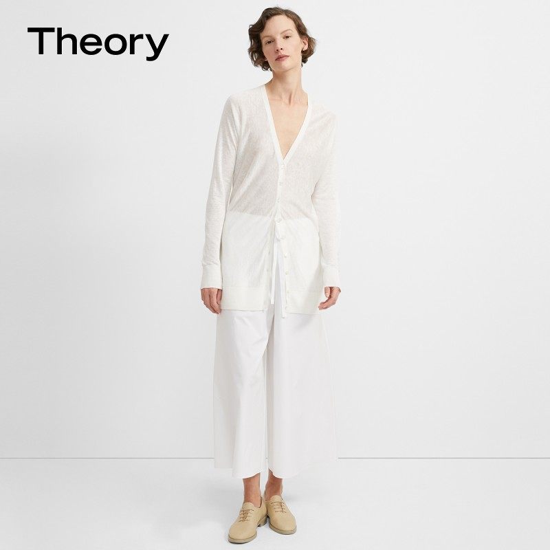Theory 19年秋季款 纯色单排扣 V领 女式针织衫 开衫 J0413705 S码2.7折.03 海淘转运到手约￥563 国内￥1280