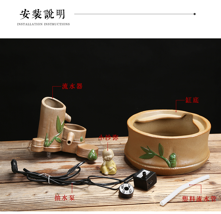 Furnishing articles spoil the young monk desktop zen tea water exchanger with the ceramics decoration of Chinese style tea water indoor household